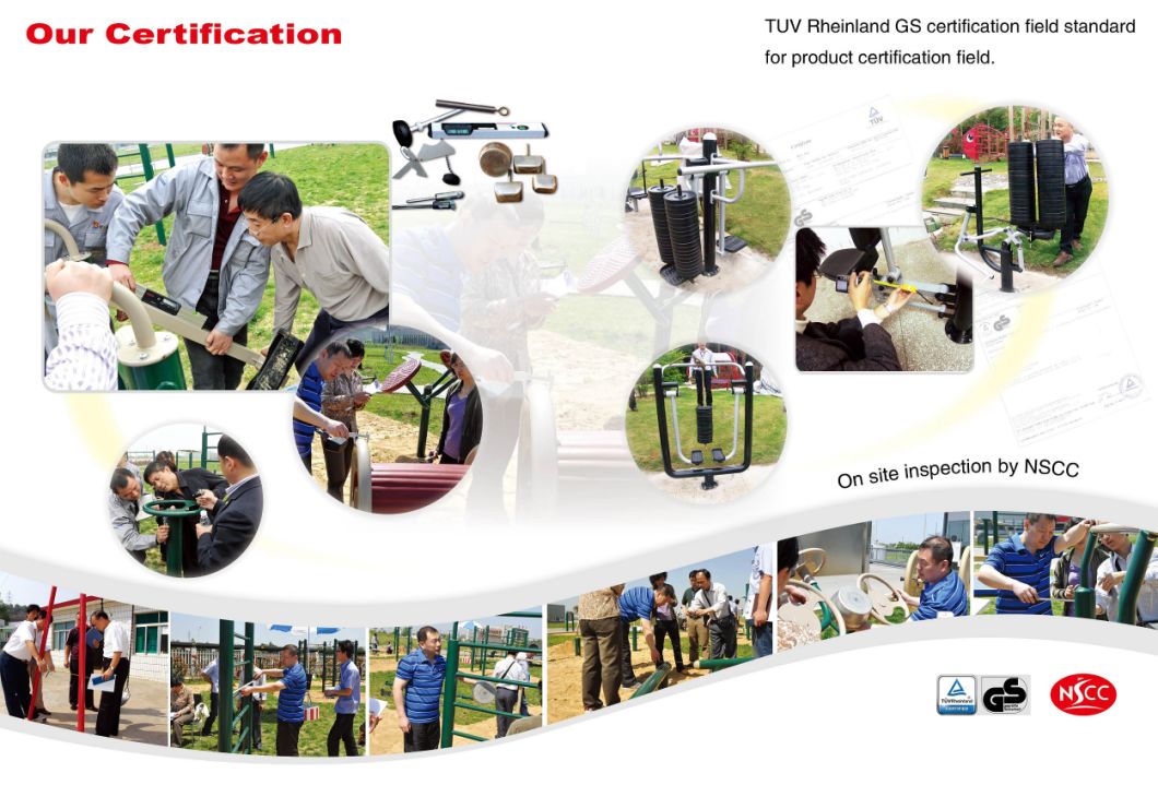 Pasarela al aire libre con equipo de ejercicios para personas mayores